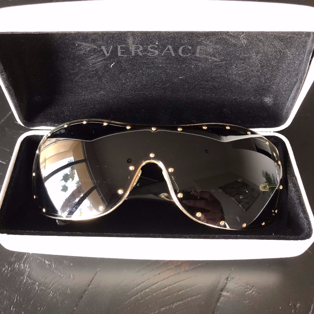 Versace 2129B Black and Gold Sunglasses